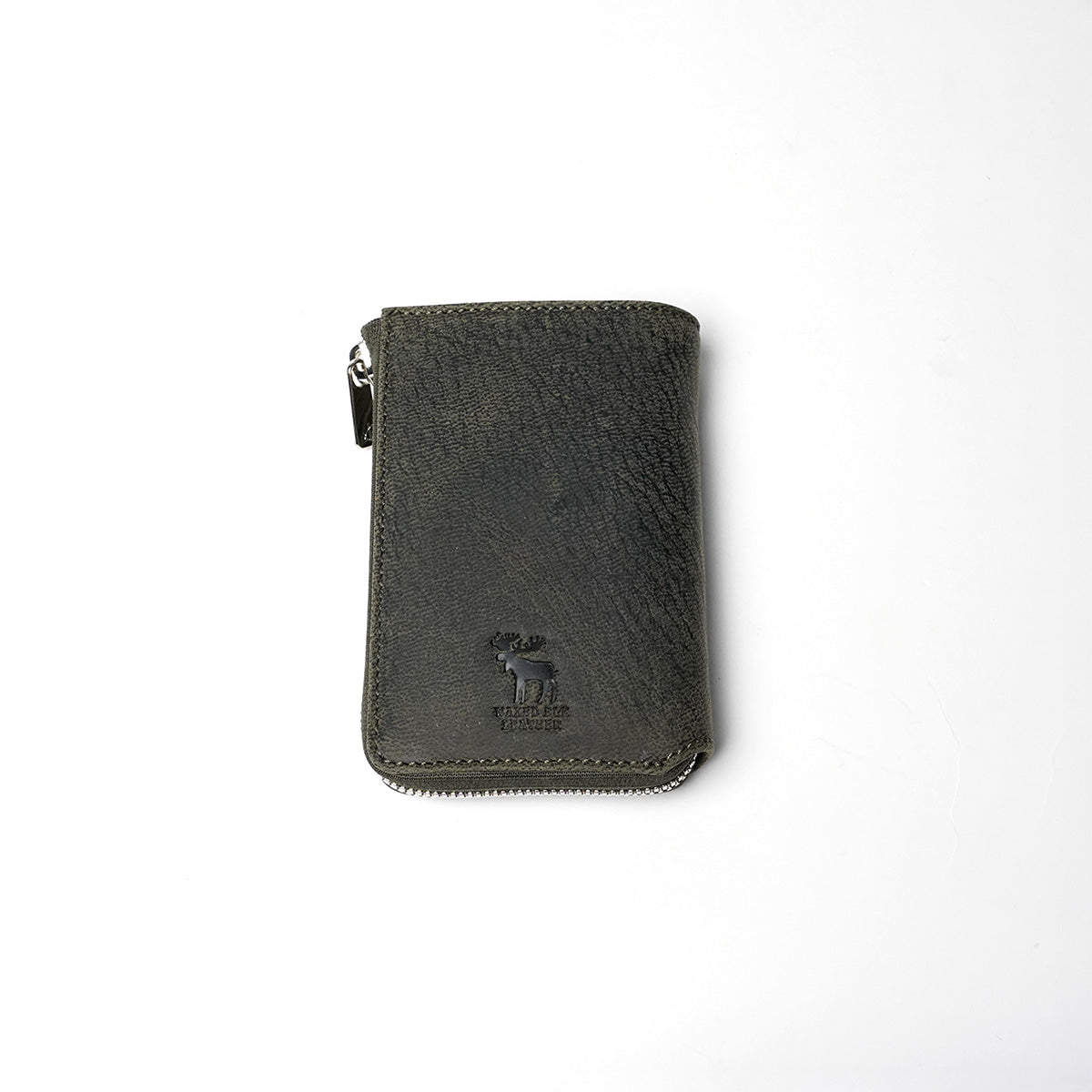 WAXED ELK Leather L字ファスナー ハーフ財布 FZKM852