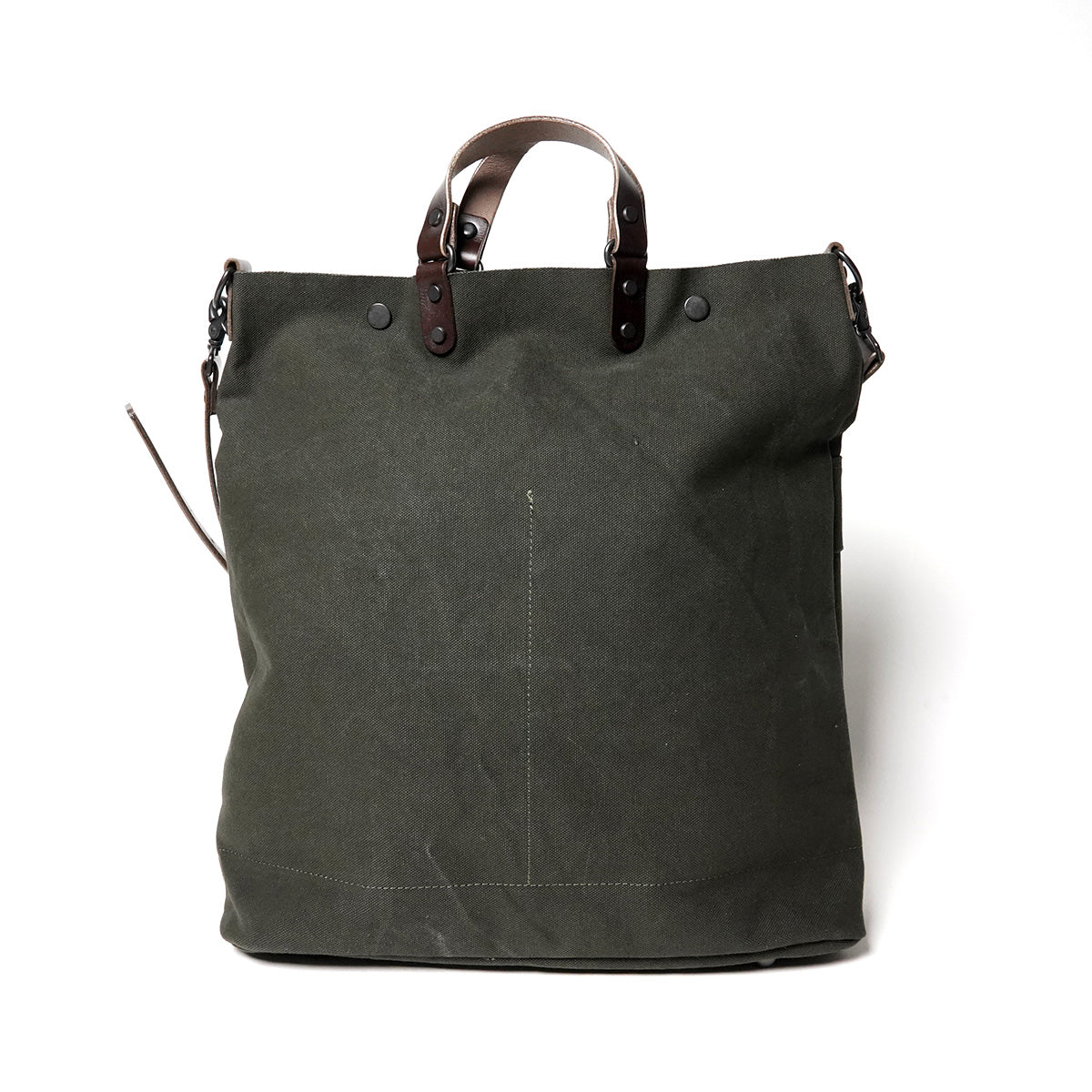 No. 6 Canvas x Thick Tanned Leather Handled Editor's Bag KBS428