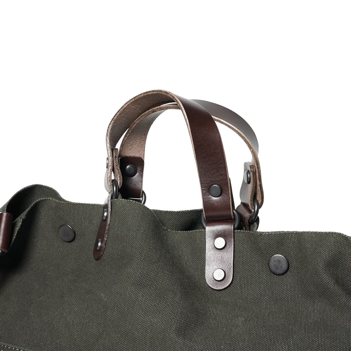 No. 6 Canvas x Thick Tanned Leather Handled Editor's Bag KBS428