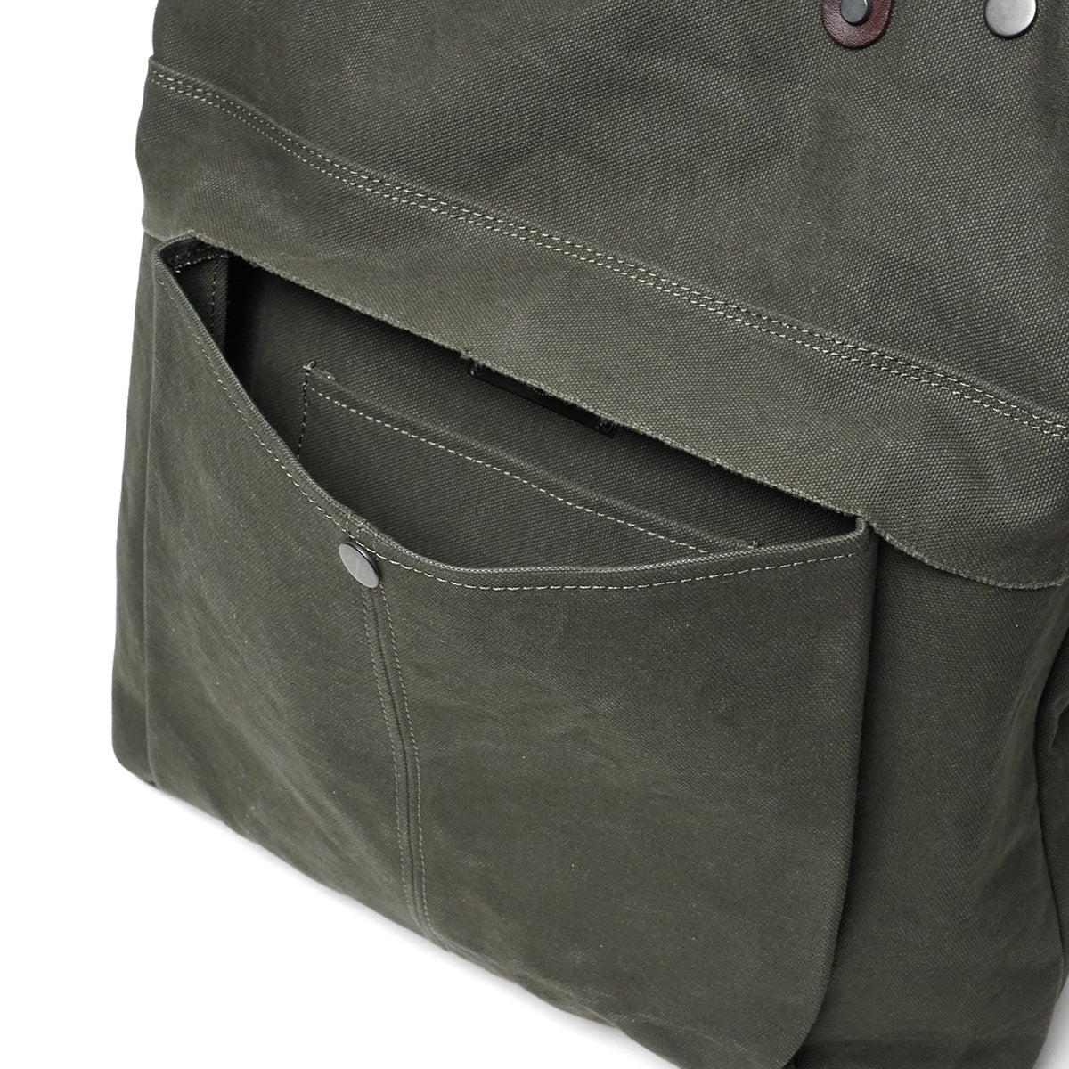 No. 6 Canvas x Thick Tanned Leather Handled Editor's Bag KBS428