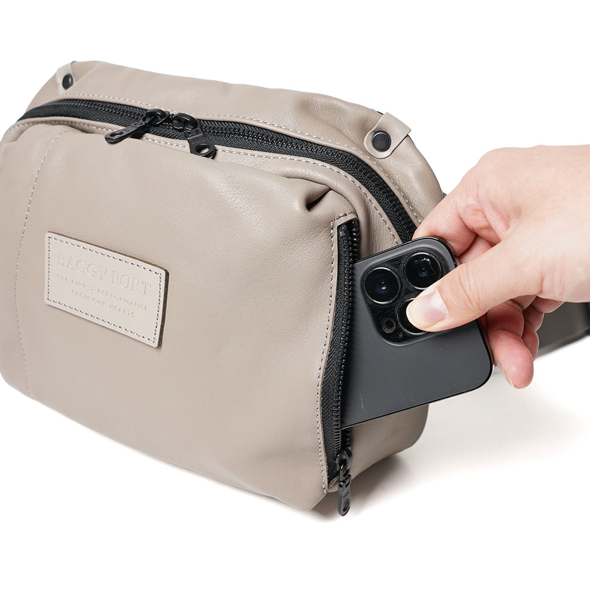Oil Soft Leather Horizontal Crossbody Bag YNM990