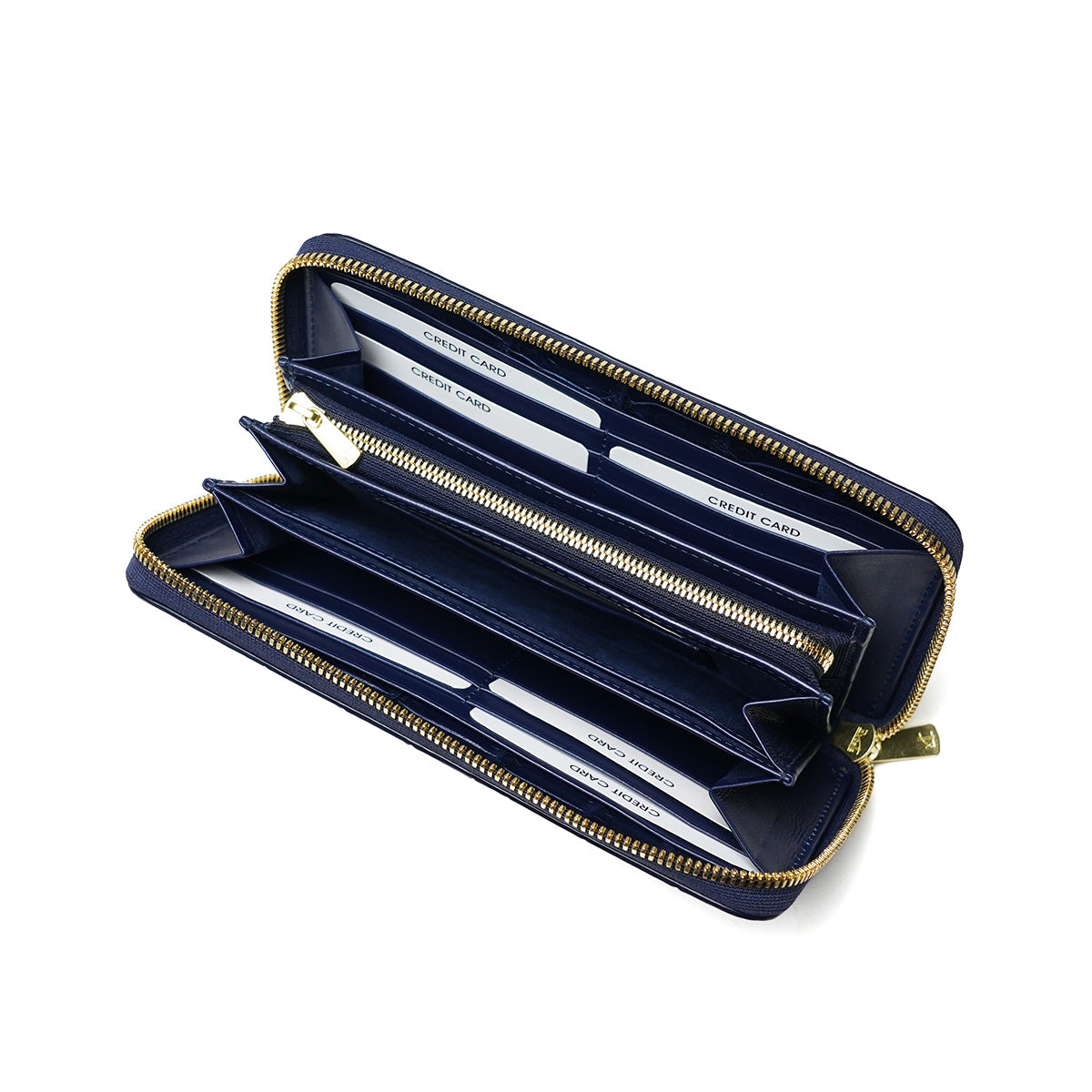 Indigo-Dyed x Crocodile Round Zipper Long Wallet ZWL8000