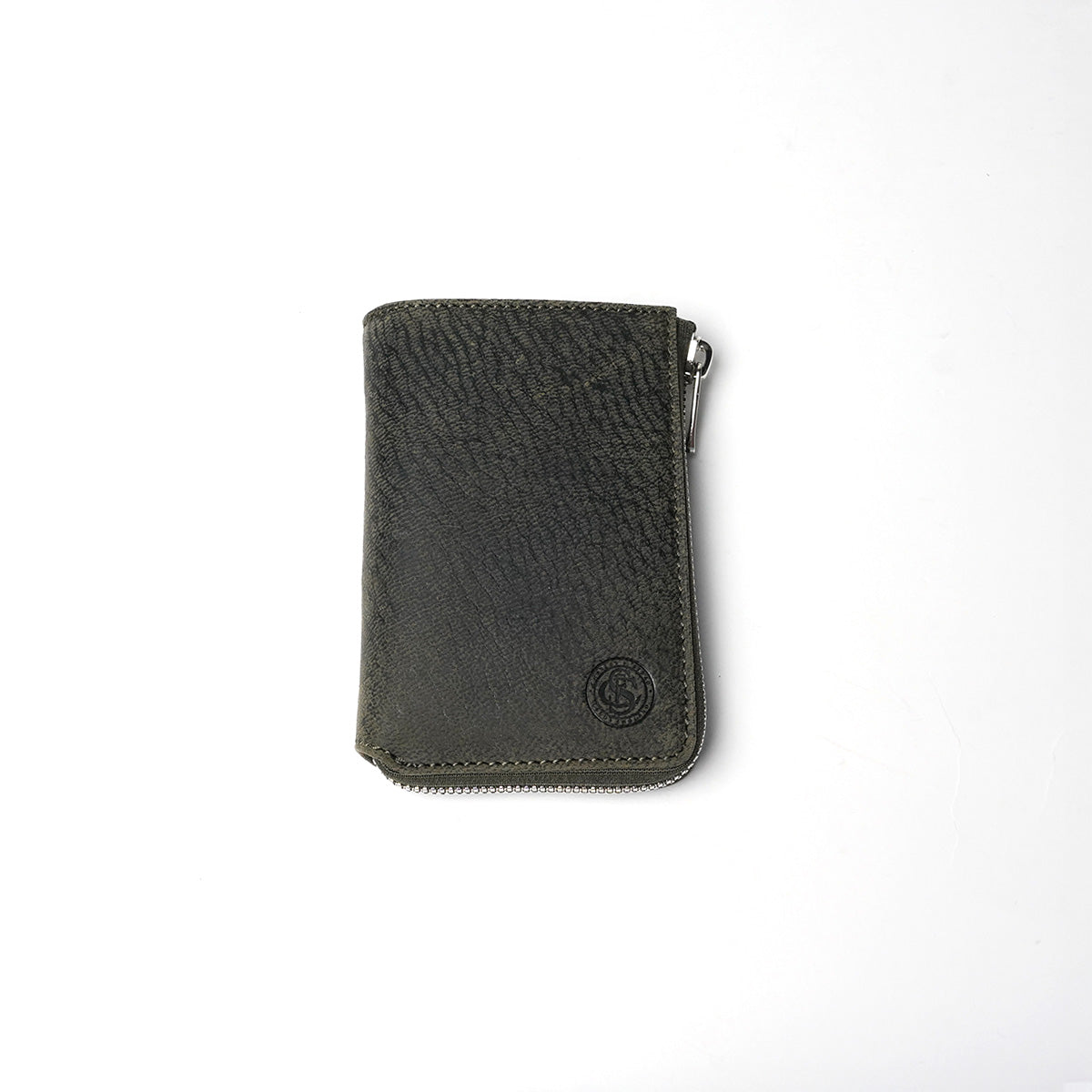 WAXED ELK Leather L字ファスナー ハーフ財布 FZKM852