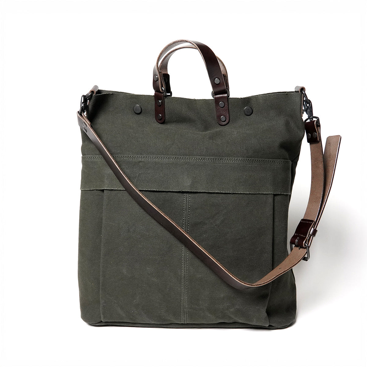 No. 6 Canvas x Thick Tanned Leather Handled Editor's Bag KBS428