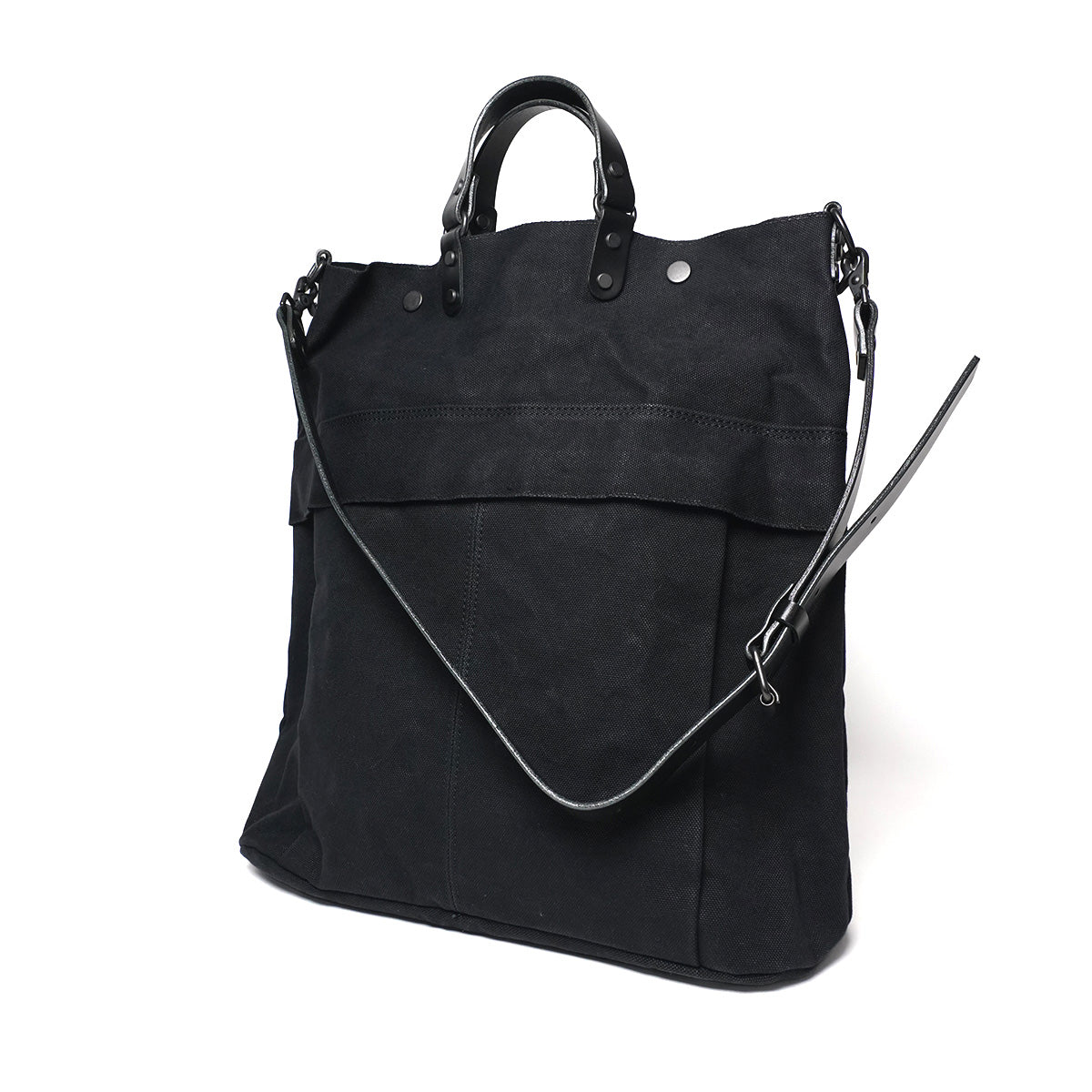 No. 6 Canvas x Thick Tanned Leather Handled Editor's Bag KBS428