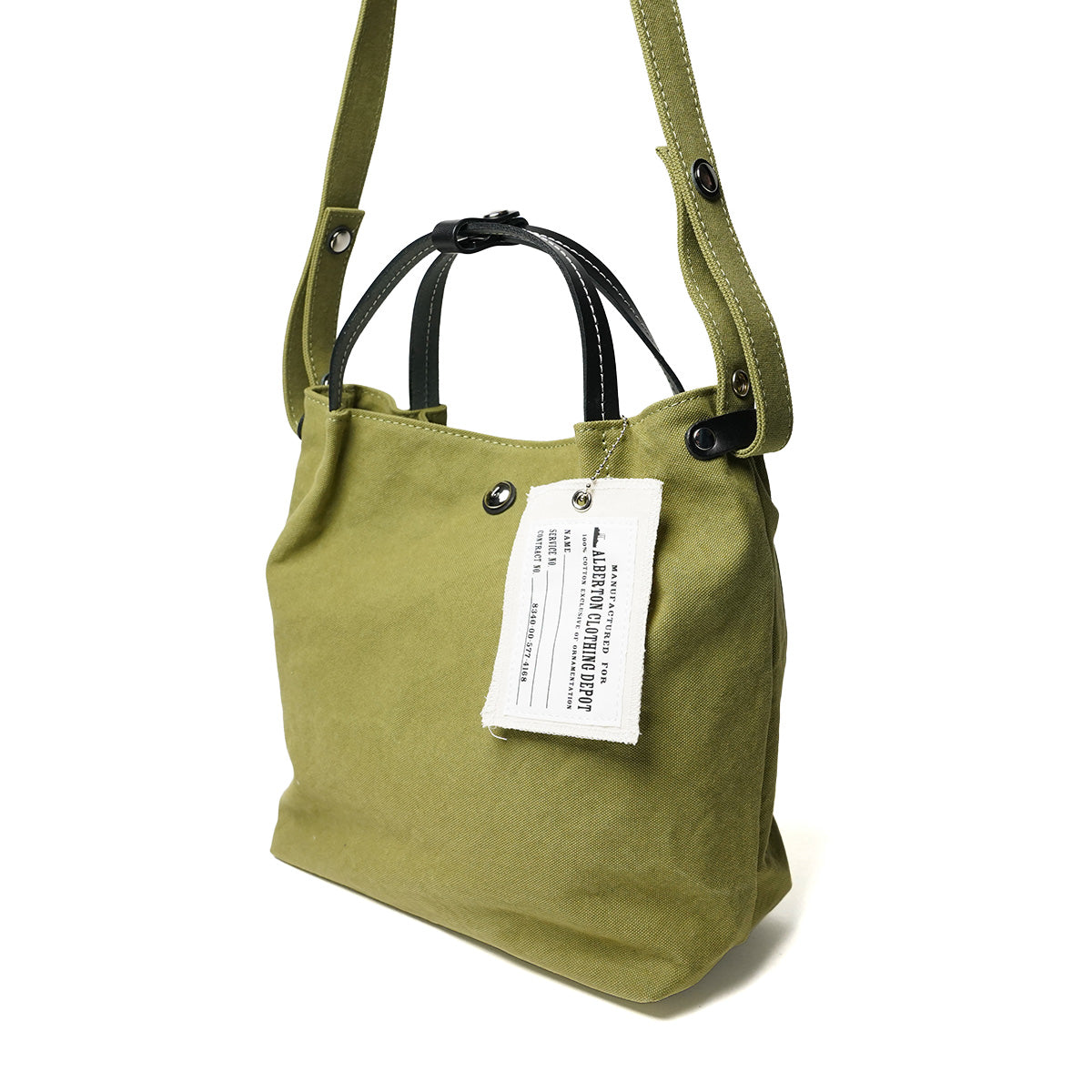 18oz Army Duck Bio Washed Tote Shoulder Bag LGRN6000