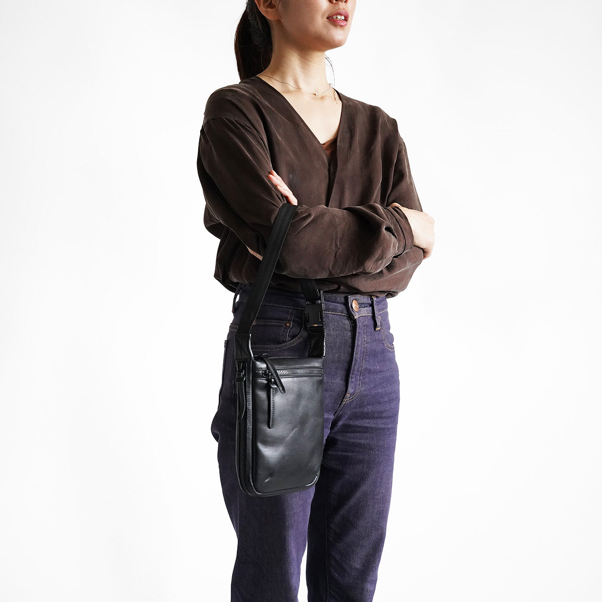 グロッシー 拡張式 タテ型 ショルダーバッグ LZKM1500