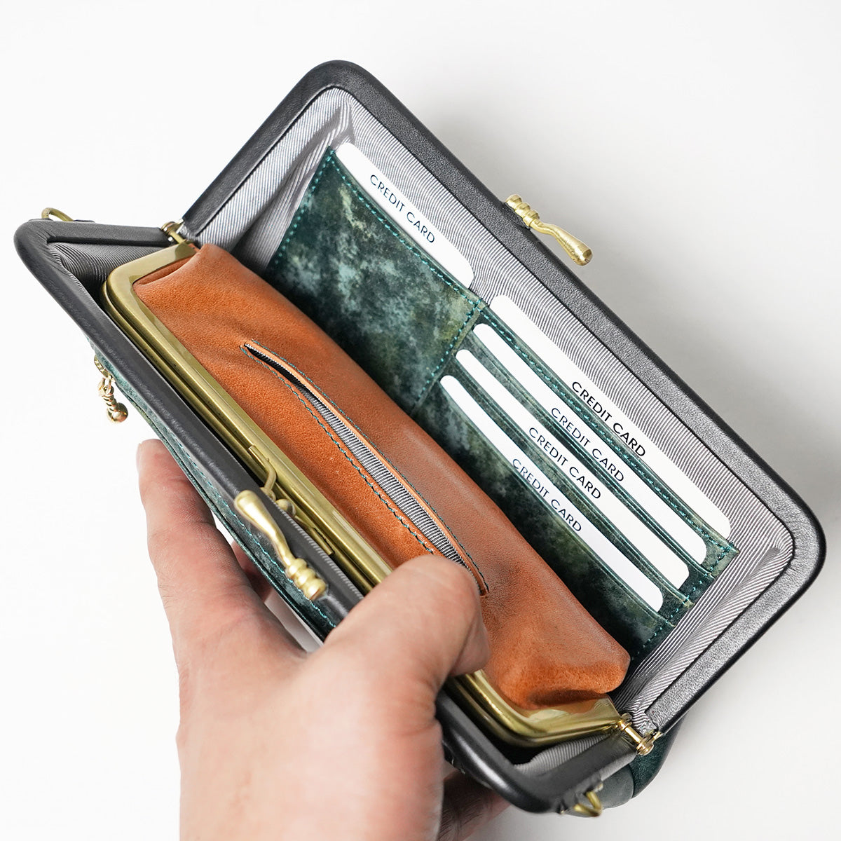 Art.BISANZIO Puttini Attillio Italy -Bizanzio- Clasp Long Wallet SZKM65