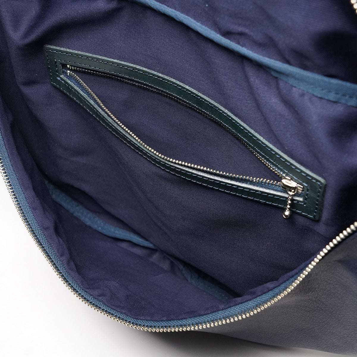 INDIGO -Indigo-Dyed Leather- MOON SHOULDER BAG YNM1500