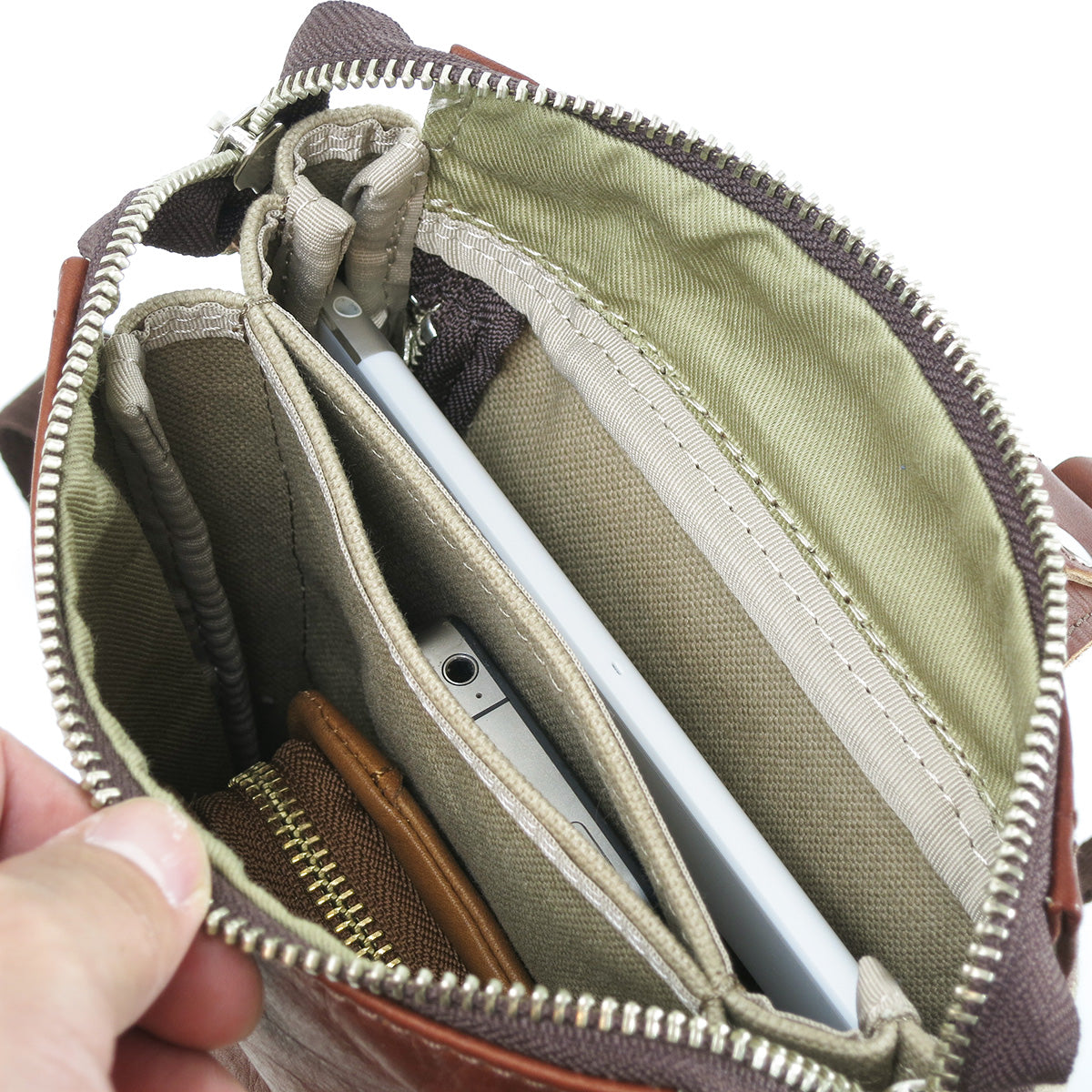 Glove Leather Vertical Body Bag YNM210