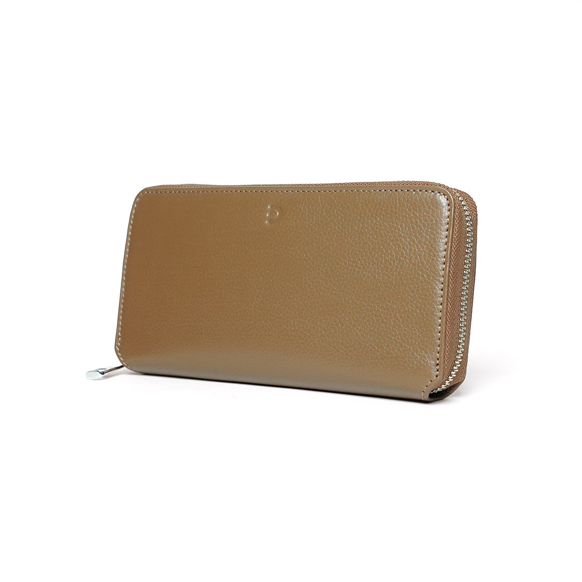 Embossed Shrink Leather Zip-Around Wallet ZKM100