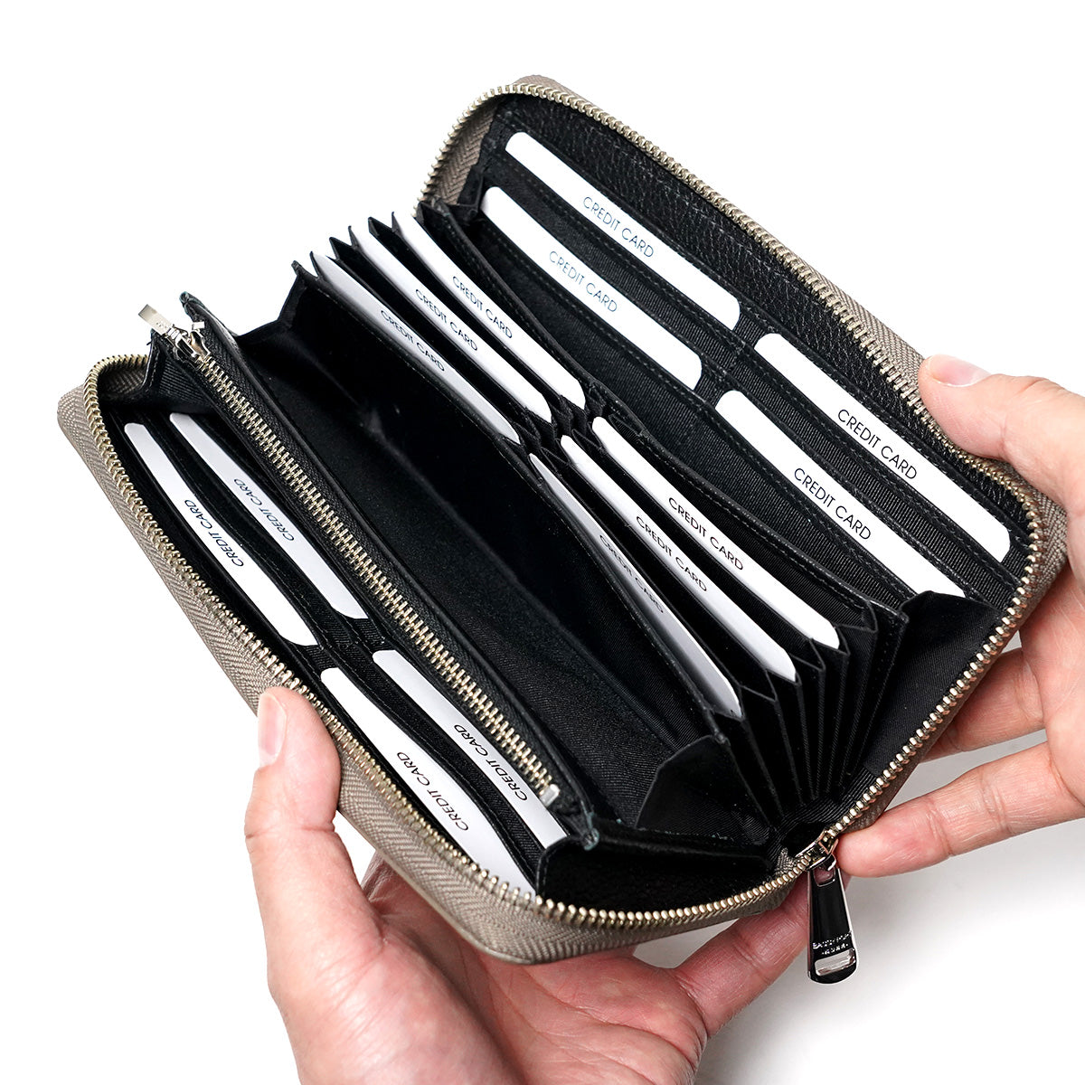 Embossed Shrink Leather Zip-Around Wallet ZKM100