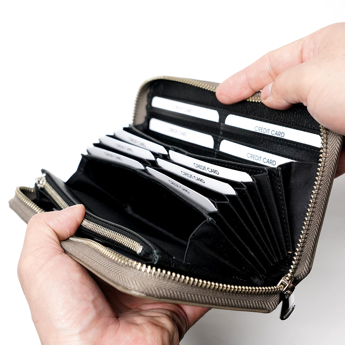 Embossed Shrink Leather Zip-Around Wallet ZKM100