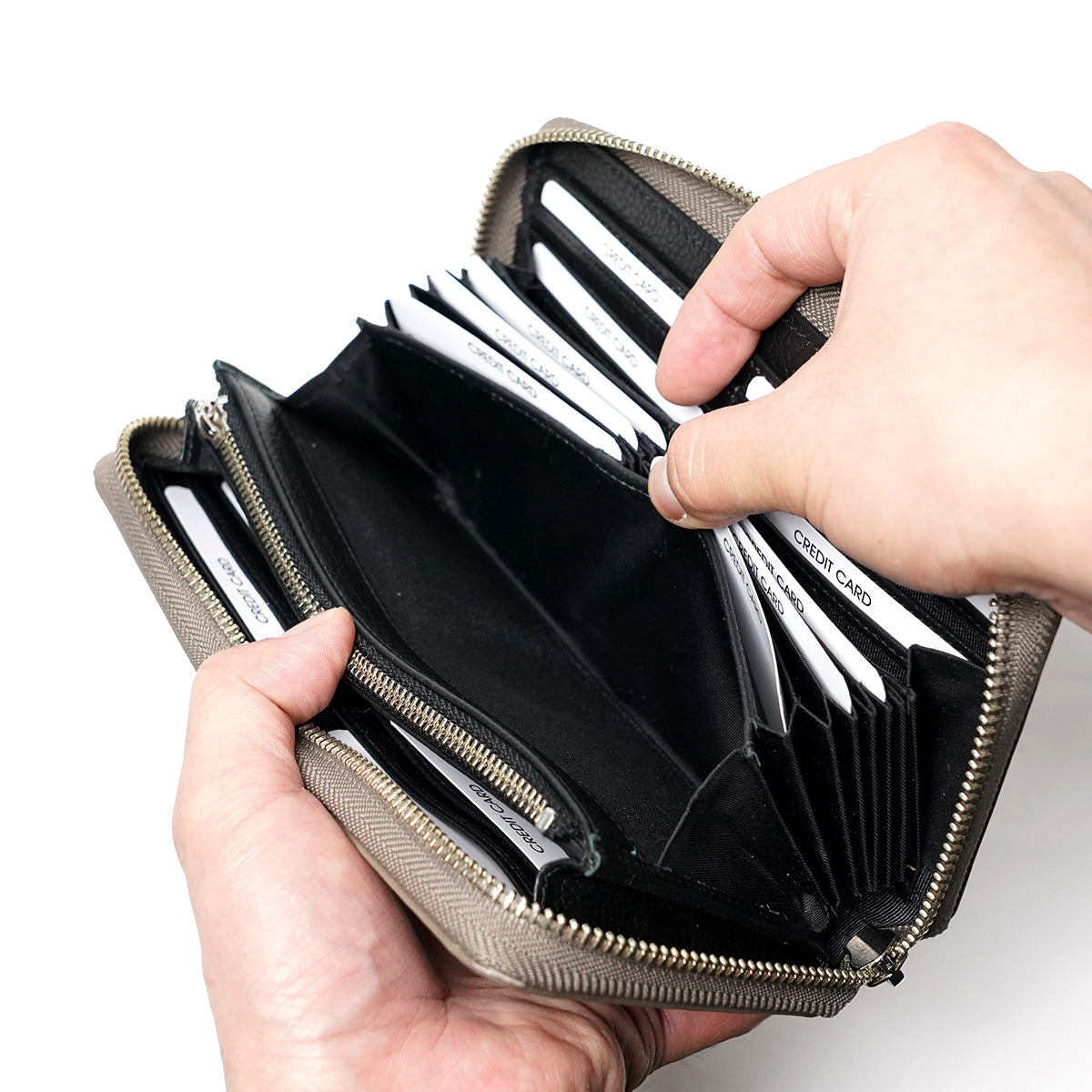 Embossed Shrink Leather Zip-Around Wallet ZKM100