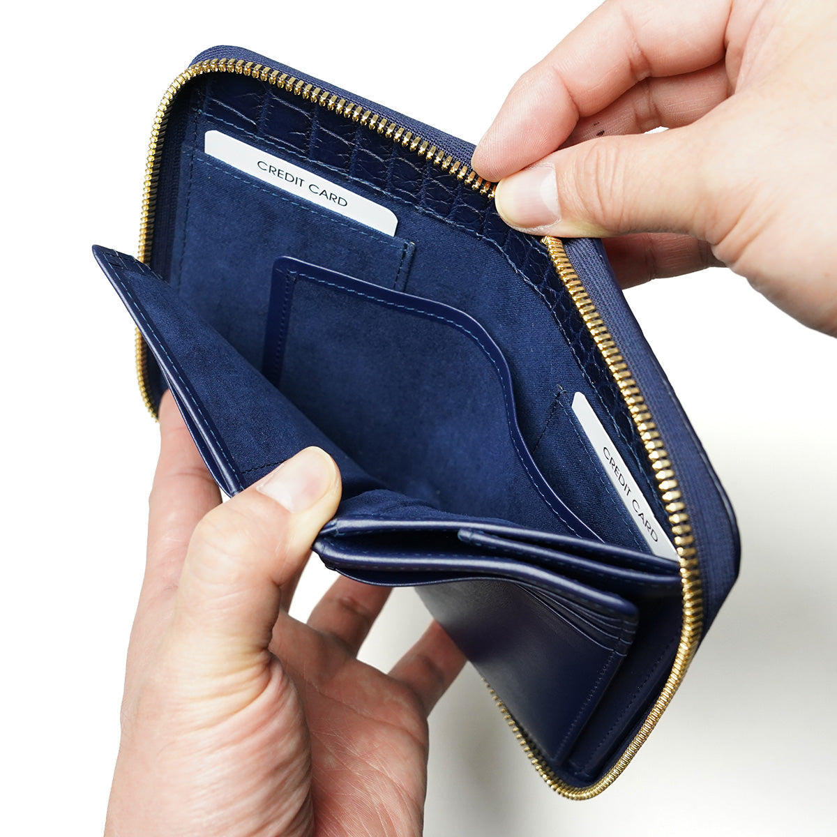 Aizome Crocodile Round Zipper Half Wallet ZWL8001