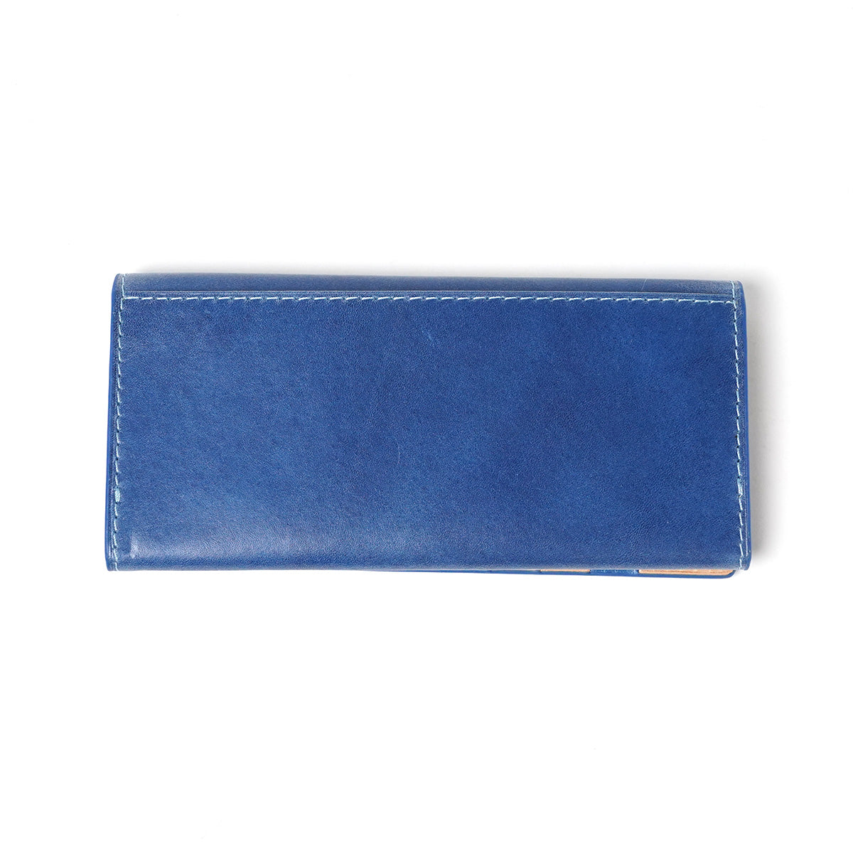 Indigo-dyed leather long wallet ZYS090
