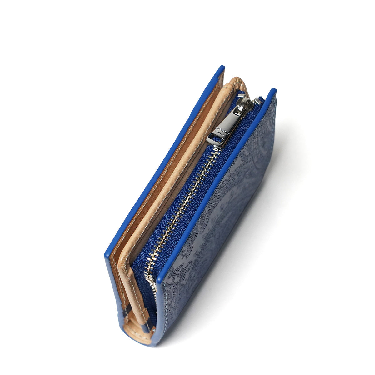 藍染め×ペイズリー コンパクトハーフ財布 ZYS189