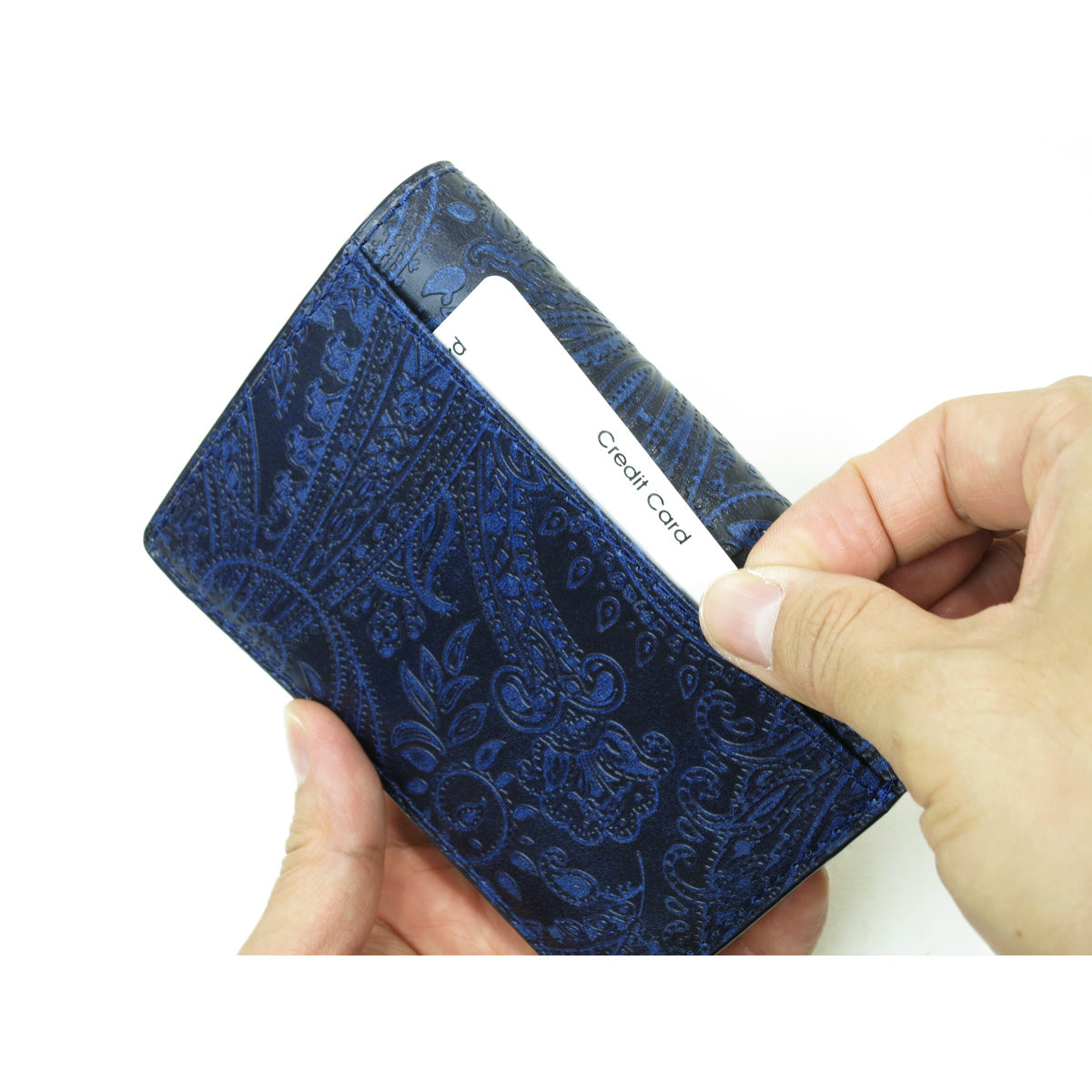 藍染め×ペイズリー ハーフ財布 ZYS196