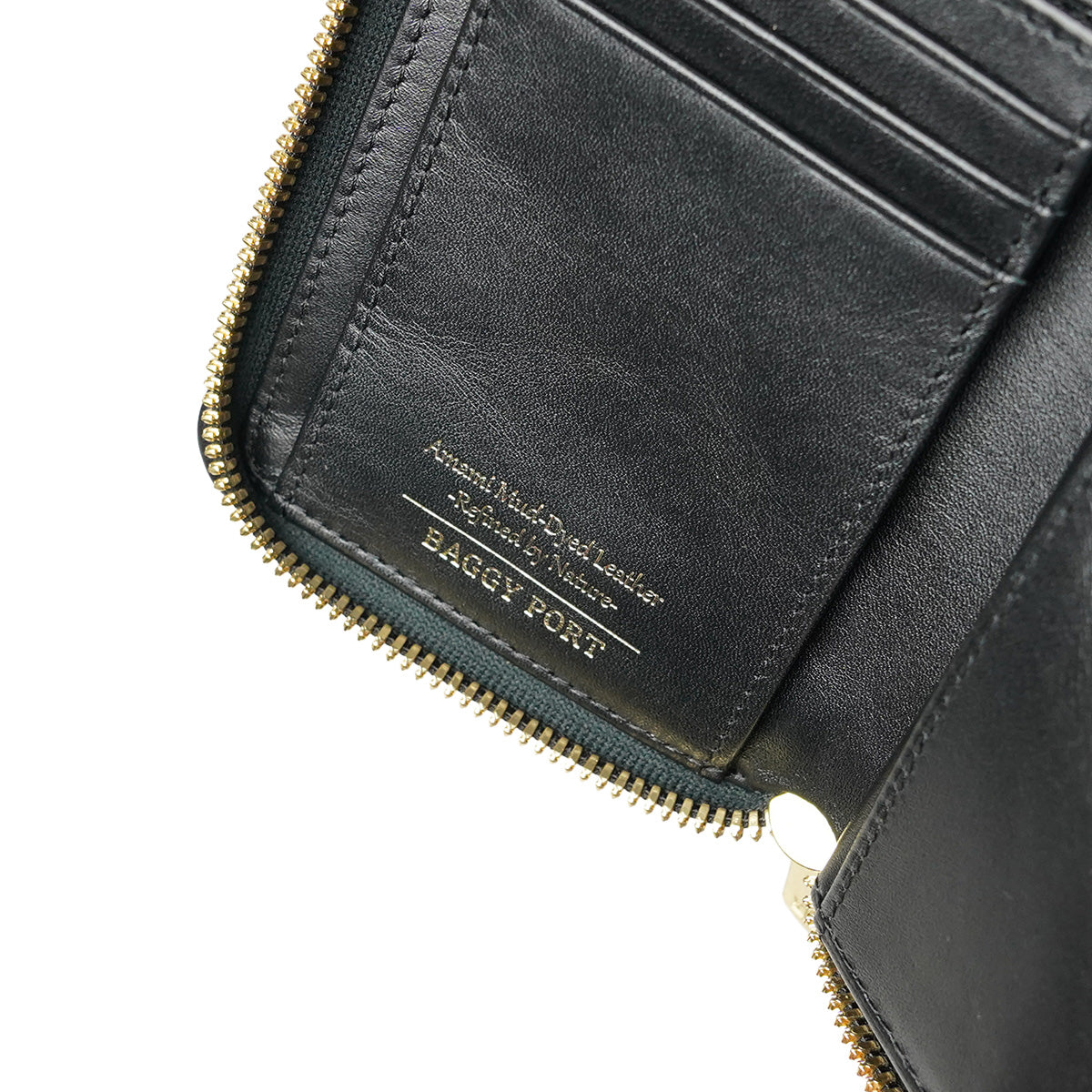 奄美 泥染めレザー ハーフ財布 ZYS571